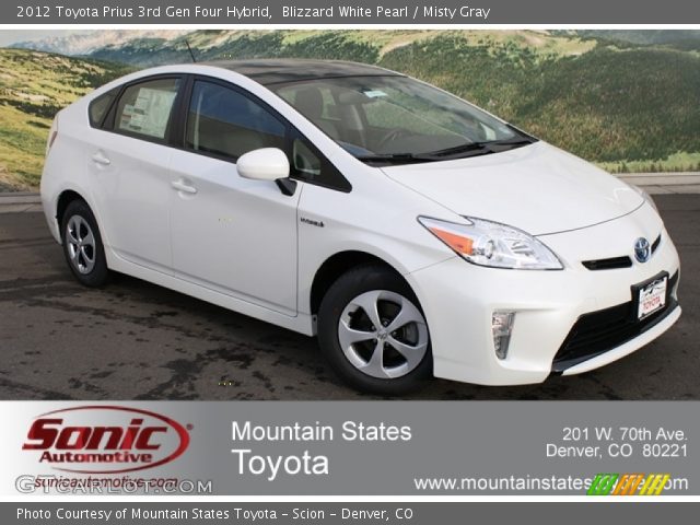 2012 Toyota Prius 3rd Gen Four Hybrid in Blizzard White Pearl