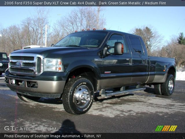 2006 Ford F350 Super Duty XLT Crew Cab 4x4 Dually in Dark Green Satin Metallic