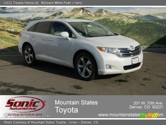2012 Toyota Venza LE in Blizzard White Pearl