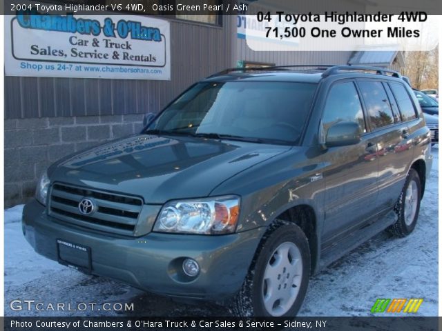 2004 Toyota Highlander V6 4WD in Oasis Green Pearl