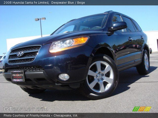 2008 Hyundai Santa Fe Limited in Deepwater Blue