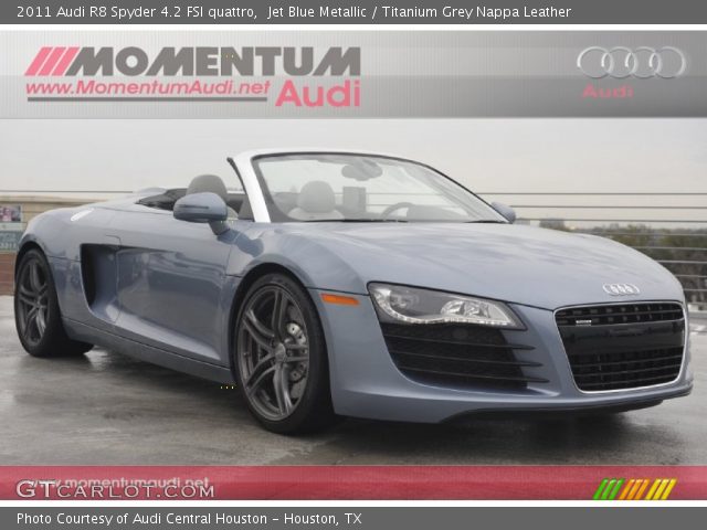 Jet Blue Metallic 2011 Audi R8 Spyder 42 FSI quattro with Titanium Grey 