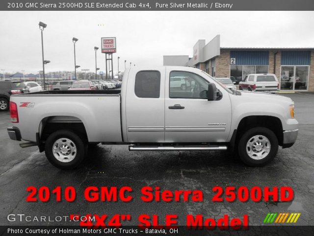 2010 GMC Sierra 2500HD SLE Extended Cab 4x4 in Pure Silver Metallic
