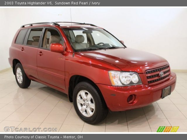 2003 Toyota Highlander V6 in Sundown Red Pearl
