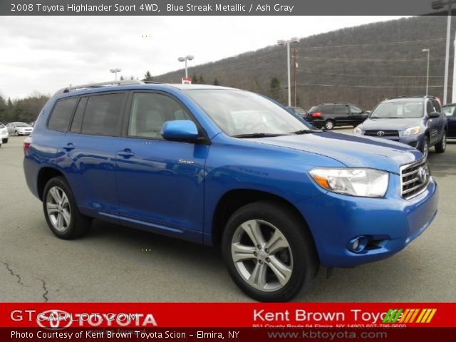 2008 Toyota Highlander Sport 4WD in Blue Streak Metallic