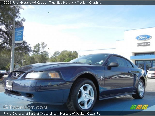2003 Ford Mustang V6 Coupe in True Blue Metallic