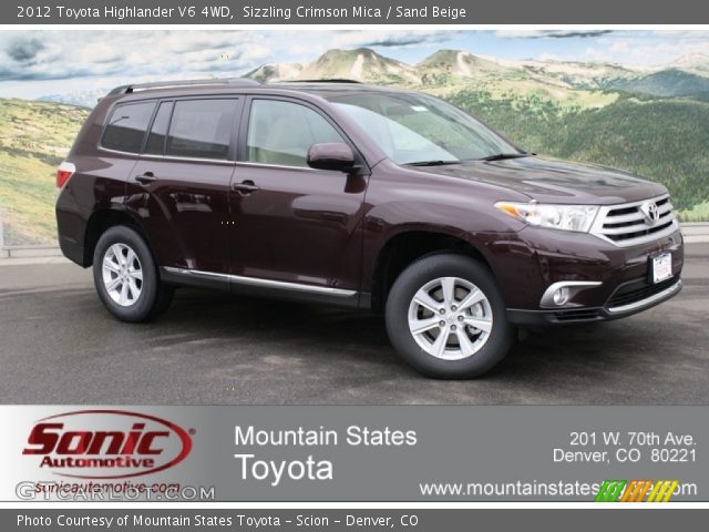 2012 Toyota Highlander V6 4WD in Sizzling Crimson Mica