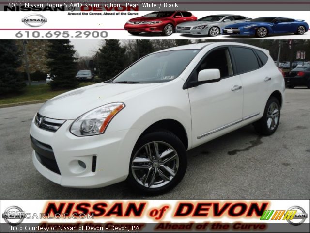2011 Nissan Rogue S AWD Krom Edition in Pearl White