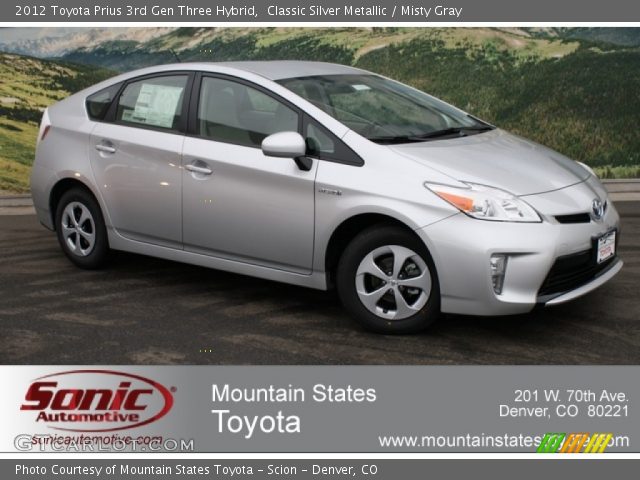 2012 Toyota Prius 3rd Gen Three Hybrid in Classic Silver Metallic