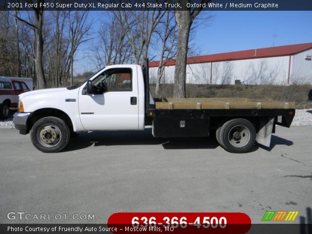 2001 Ford F450 Super Duty XL Regular Cab 4x4 Stake Truck in Oxford White