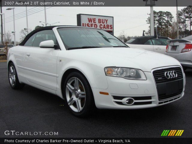 2007 Audi A4 2.0T quattro Cabriolet in Ibis White