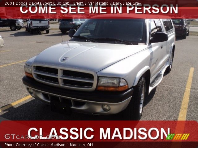 2001 Dodge Dakota Sport Club Cab in Bright Silver Metallic