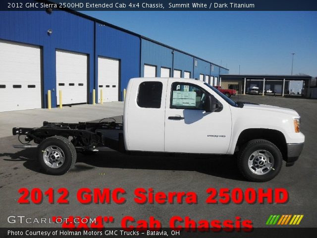 2012 GMC Sierra 2500HD Extended Cab 4x4 Chassis in Summit White