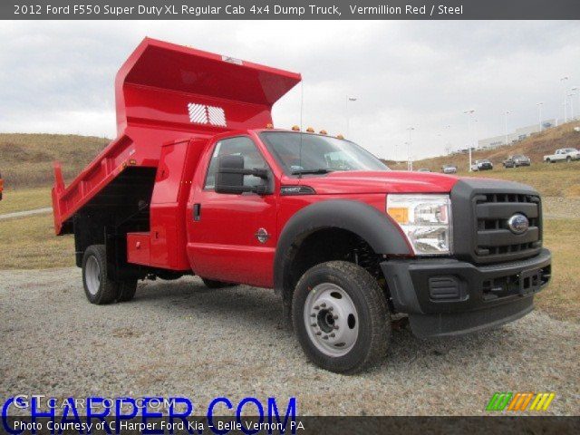 2012 Ford F550 Super Duty XL Regular Cab 4x4 Dump Truck in Vermillion Red