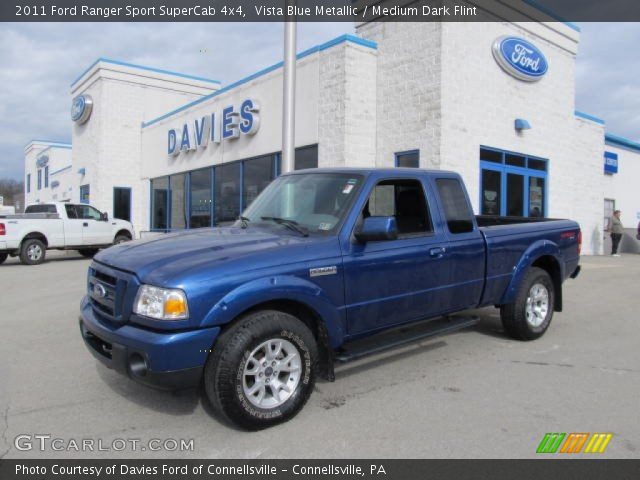 2011 Ford Ranger Sport SuperCab 4x4 in Vista Blue Metallic
