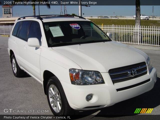 2006 Toyota Highlander Hybrid 4WD in Super White