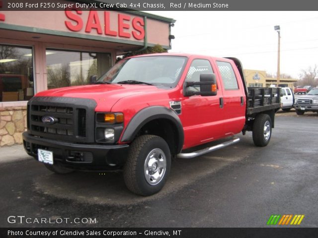 2008 Ford F250 Super Duty XL Crew Cab 4x4 Chassis in Red