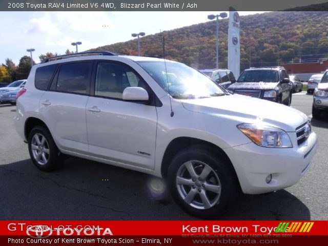 2008 Toyota RAV4 Limited V6 4WD in Blizzard Pearl White