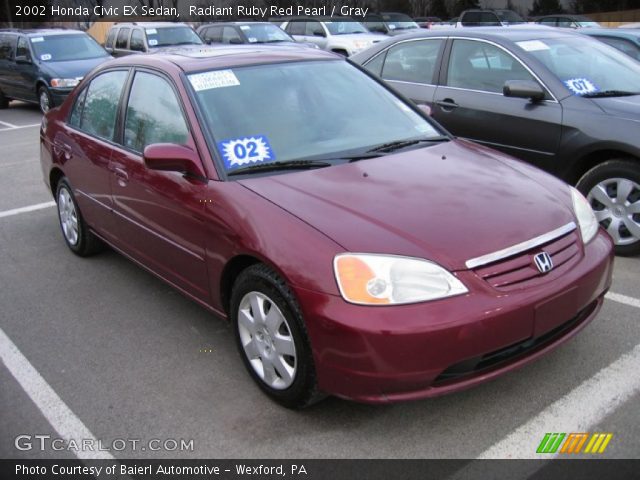 2002 Honda Civic EX Sedan in Radiant Ruby Red Pearl