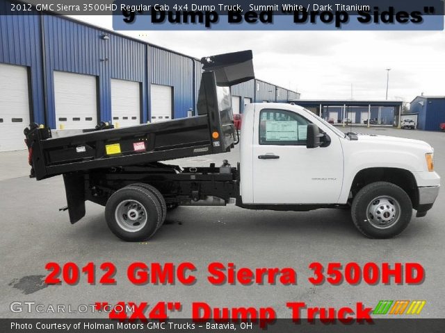 2012 GMC Sierra 3500HD Regular Cab 4x4 Dump Truck in Summit White
