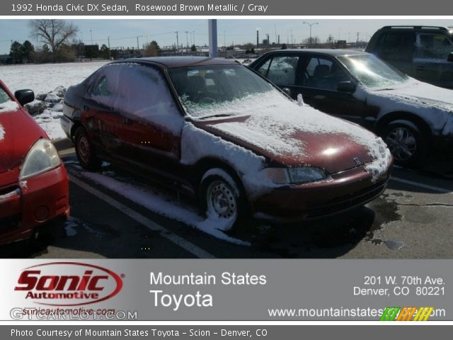 1992 Honda Civic DX Sedan in Rosewood Brown Metallic