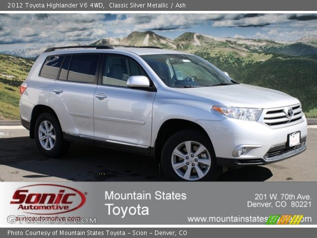 2012 Toyota Highlander V6 4WD in Classic Silver Metallic