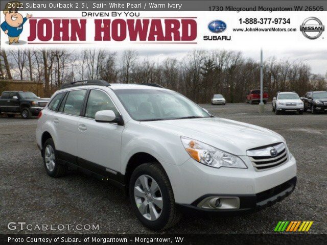 2012 Subaru Outback 2.5i in Satin White Pearl