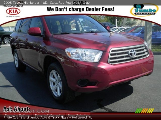 2008 Toyota Highlander 4WD in Salsa Red Pearl