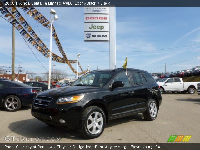 2008 Hyundai Santa Fe Limited 4WD in Ebony Black