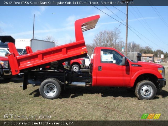 2012 Ford F350 Super Duty XL Regular Cab 4x4 Dump Truck in Vermillion Red