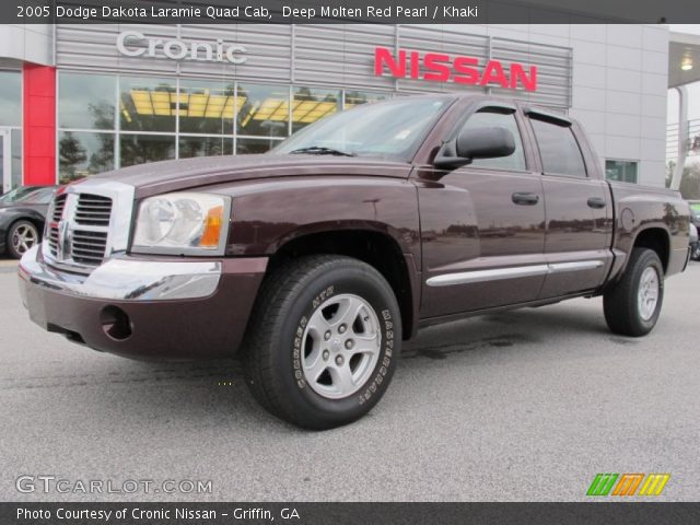 2005 Dodge Dakota Laramie Quad Cab in Deep Molten Red Pearl