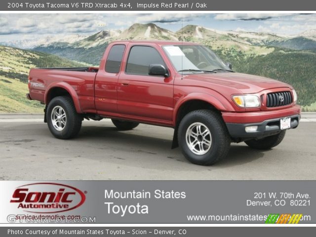 2004 Toyota Tacoma V6 TRD Xtracab 4x4 in Impulse Red Pearl