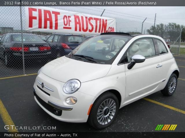 2012 Fiat 500 c cabrio Lounge in Bianco Perla (Pearl White)