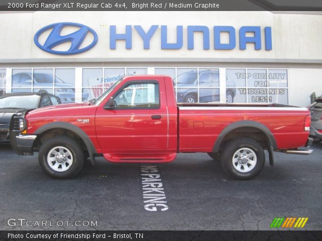 2000 Ford Ranger XLT Regular Cab 4x4 in Bright Red