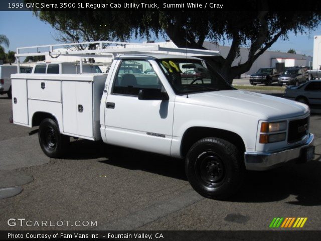 1999 GMC Sierra 3500 SL Regular Cab Utility Truck in Summit White
