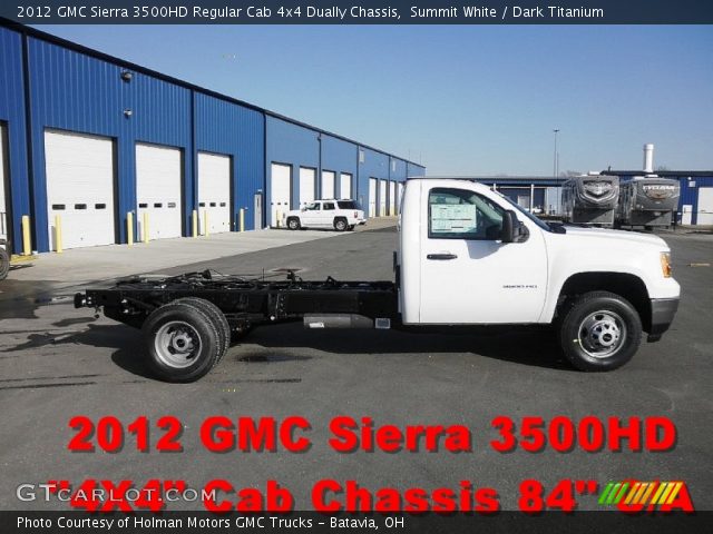 2012 GMC Sierra 3500HD Regular Cab 4x4 Dually Chassis in Summit White