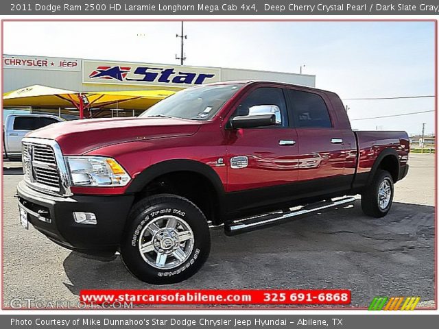 2011 Dodge Ram 2500 HD Laramie Longhorn Mega Cab 4x4 in Deep Cherry Crystal Pearl