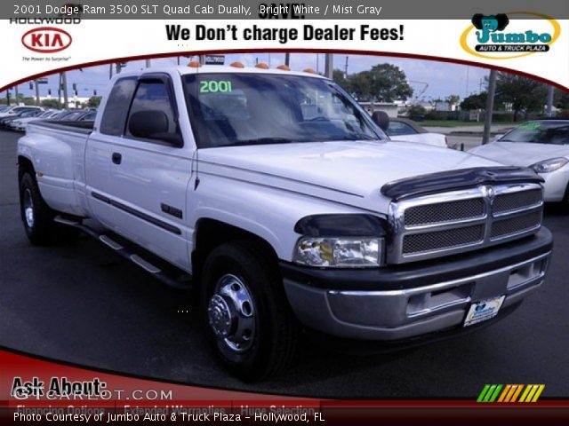 2001 Dodge Ram 3500 SLT Quad Cab Dually in Bright White