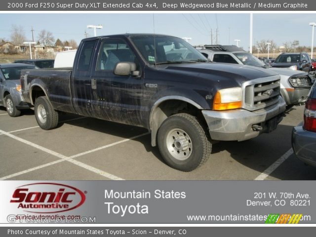 2000 Ford F250 Super Duty XLT Extended Cab 4x4 in Deep Wedgewood Blue Metallic