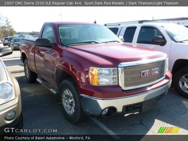 2007 GMC Sierra 1500 SLE Regular Cab 4x4 in Sport Dark Red Metallic