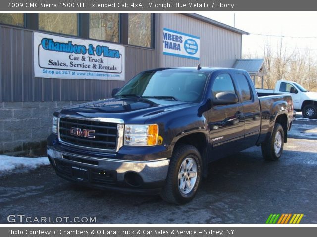 2009 GMC Sierra 1500 SLE Extended Cab 4x4 in Midnight Blue Metallic