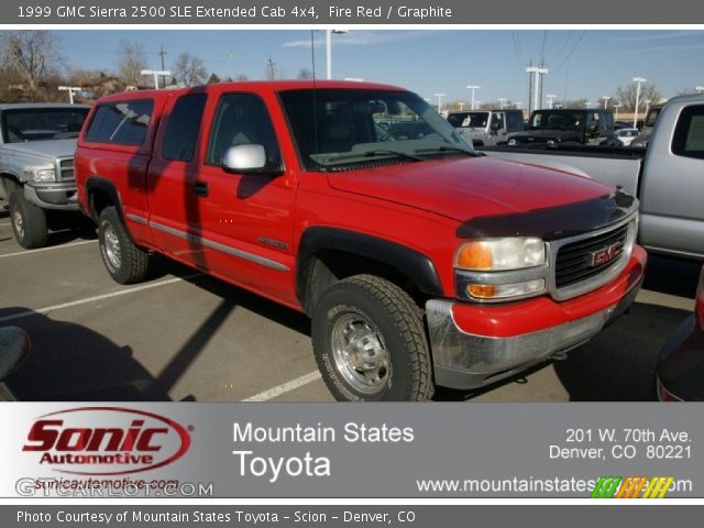 1999 GMC Sierra 2500 SLE Extended Cab 4x4 in Fire Red