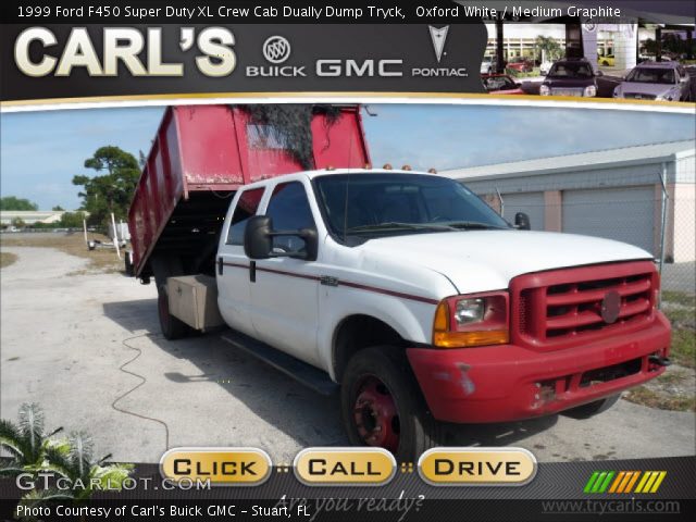 1999 Ford F450 Super Duty XL Crew Cab Dually Dump Tryck in Oxford White