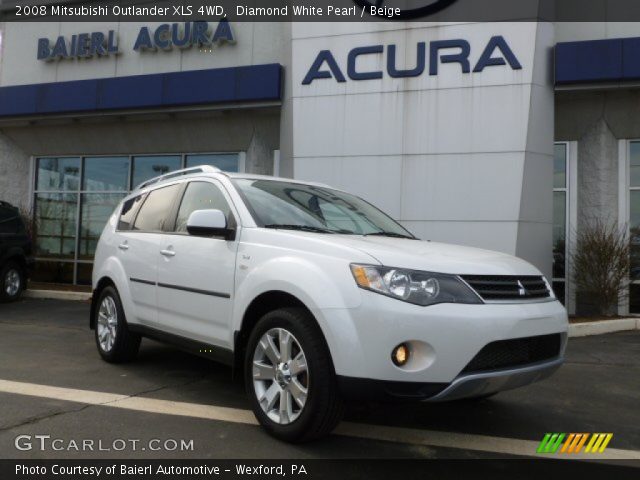 2008 Mitsubishi Outlander XLS 4WD in Diamond White Pearl