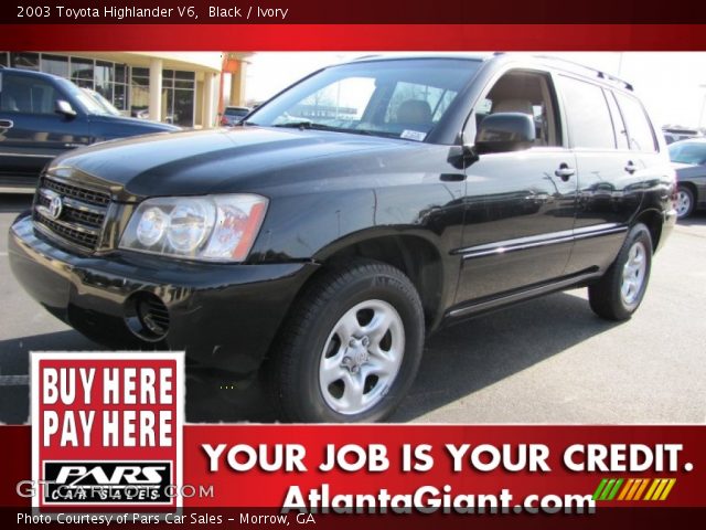 2003 Toyota Highlander V6 in Black