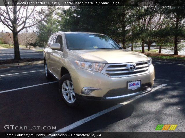 2012 Toyota Highlander SE 4WD in Sandy Beach Metallic