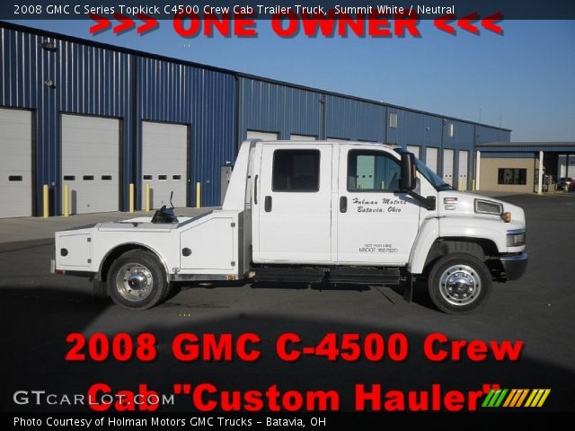 2008 GMC C Series Topkick C4500 Crew Cab Trailer Truck in Summit White