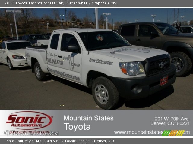 2011 Toyota Tacoma Access Cab in Super White