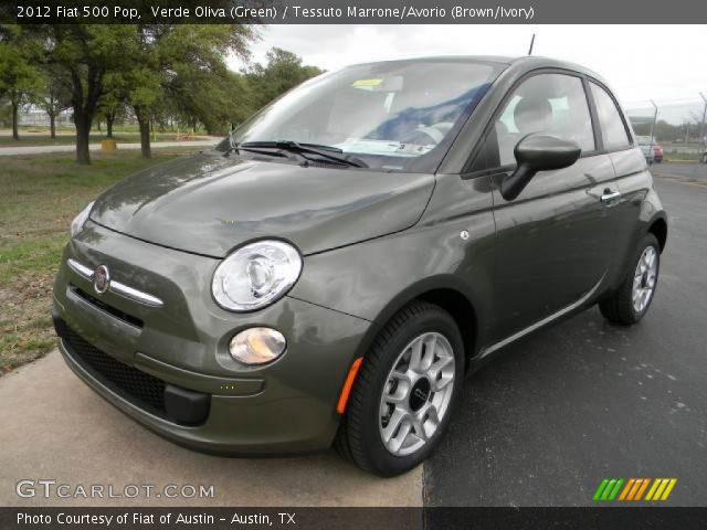 2012 Fiat 500 Pop in Verde Oliva (Green)