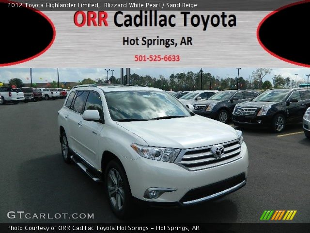 2012 Toyota Highlander Limited in Blizzard White Pearl